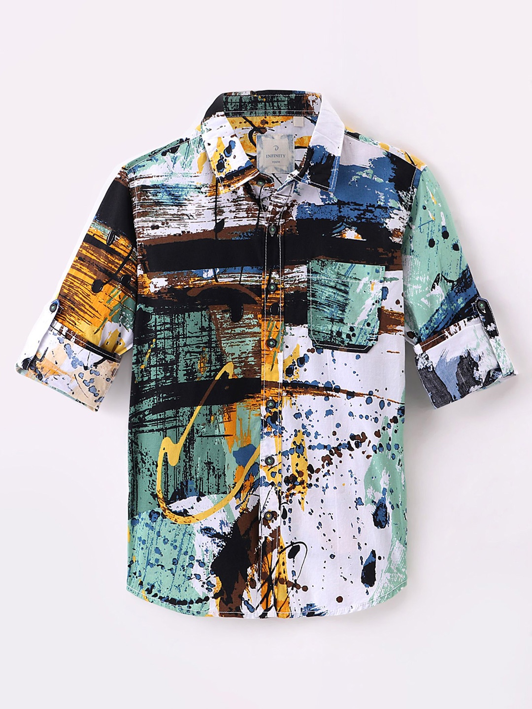 

Infinity Boys Floral Opaque Printed Casual Shirt, Multi