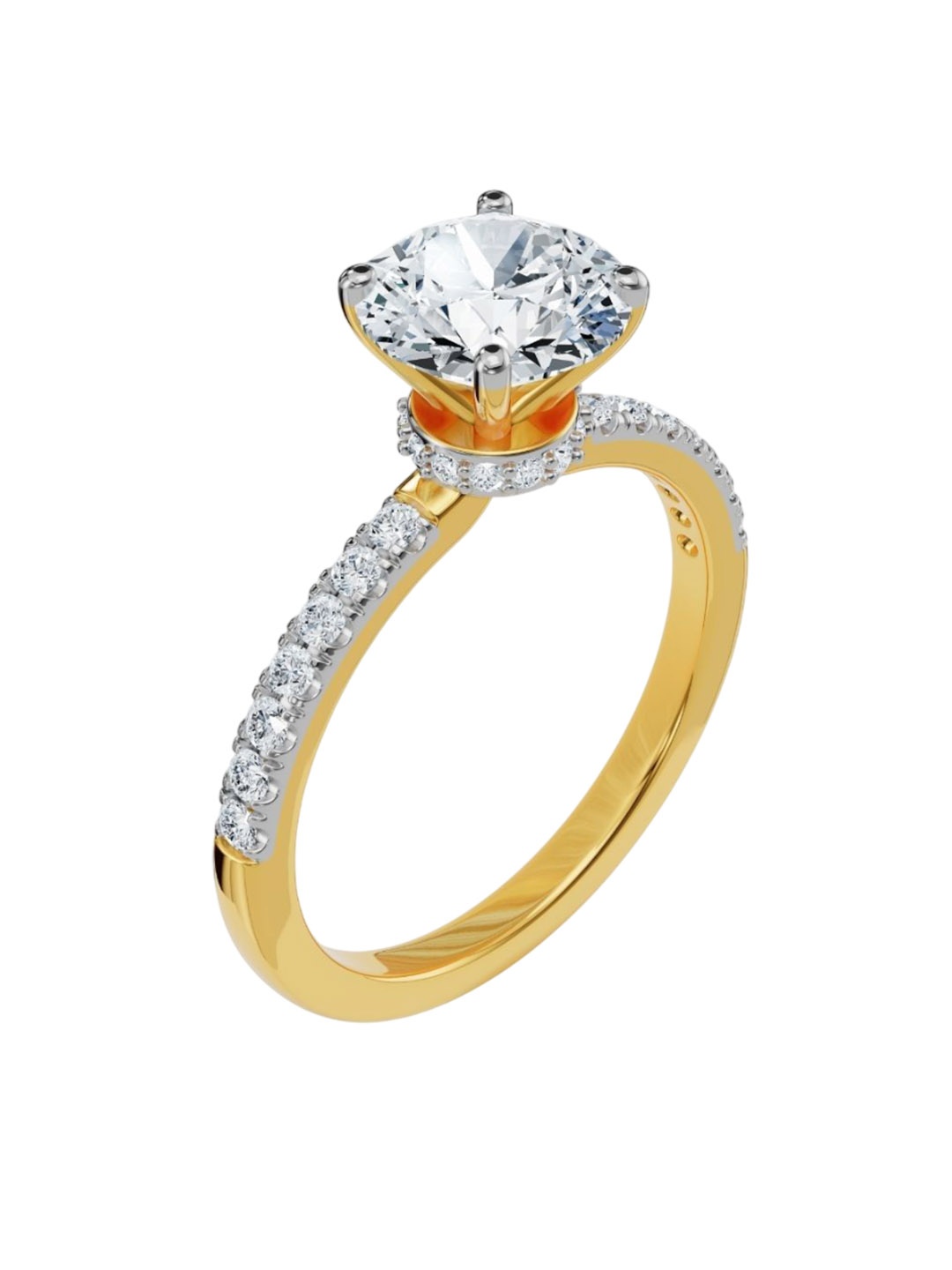 

Emori Jia Round Brilliant Diamond Ring, Gold