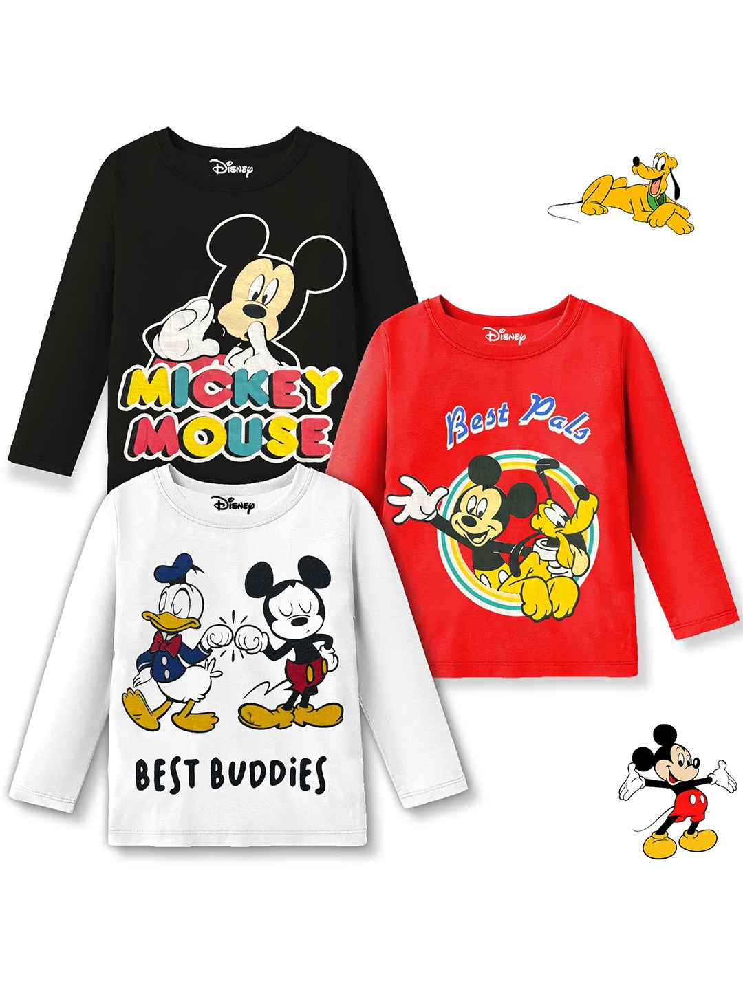 

Disney By Miss and Chief Boys 3 Mickey Mouse Printed T-shirt, Multi
