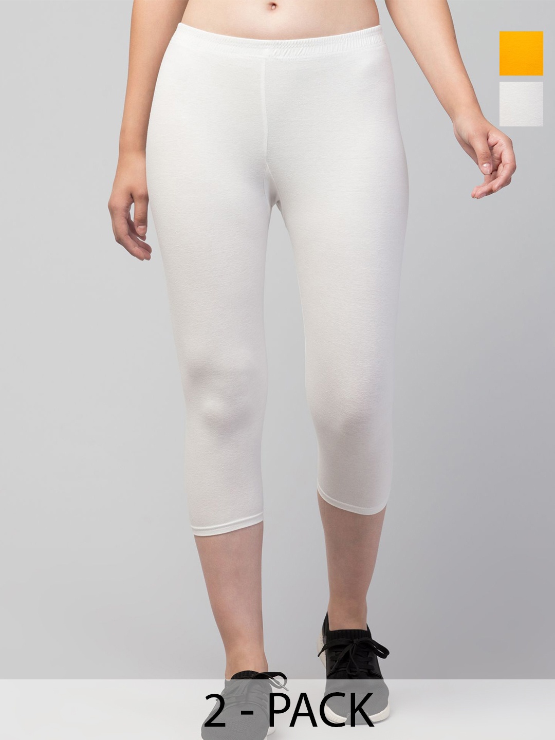 

UllasPemium Women Skinny Fit Capris, White