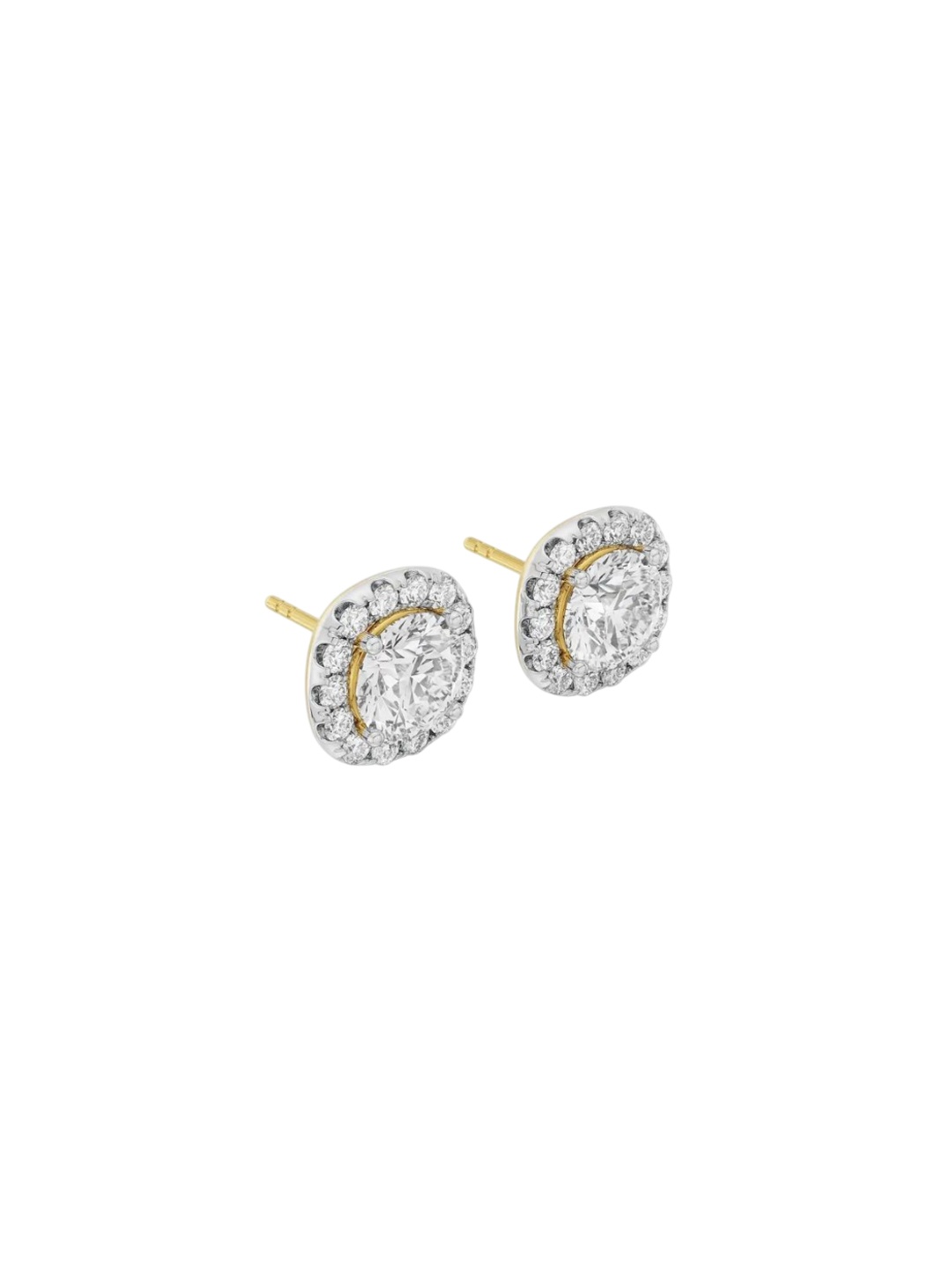 

Emori 0.50 CT Cushion Halo Detachable Studs, Gold
