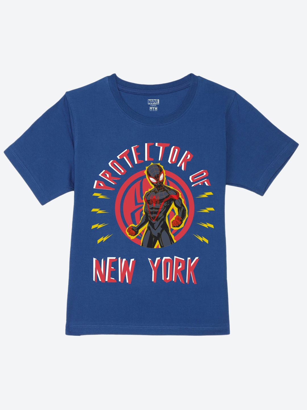

Wear Your Mind Boys Printed Pure Cotton Applique T-shirt, Blue