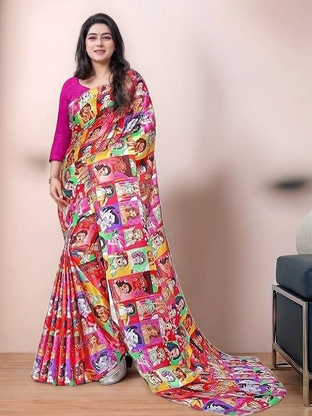 

Moda Rapido Ethnic Motifs Saree, Red