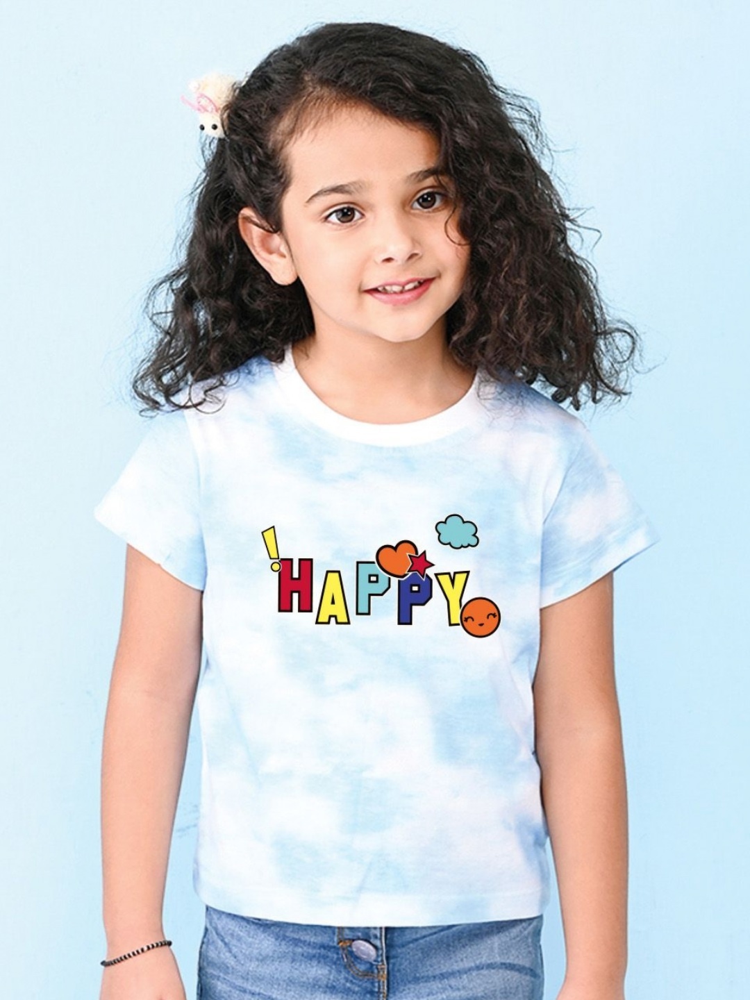 

NUSYL Girls Printed T-shirt, Blue