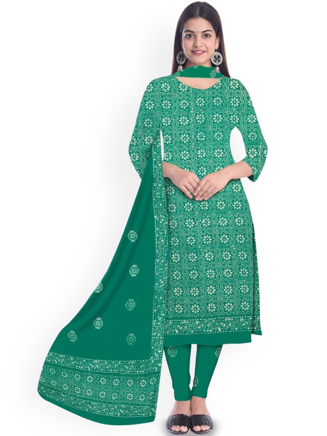 

Farooq Dyeing Printed Pure Cotton Unstitched Dress Material, Teal