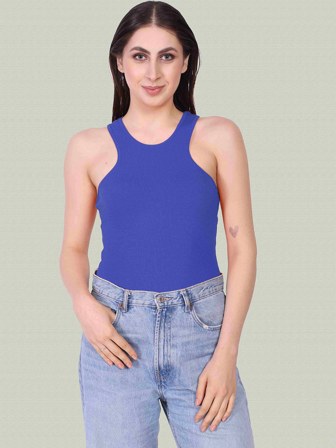 

Mast & Harbour Cotton Tank Top, Blue