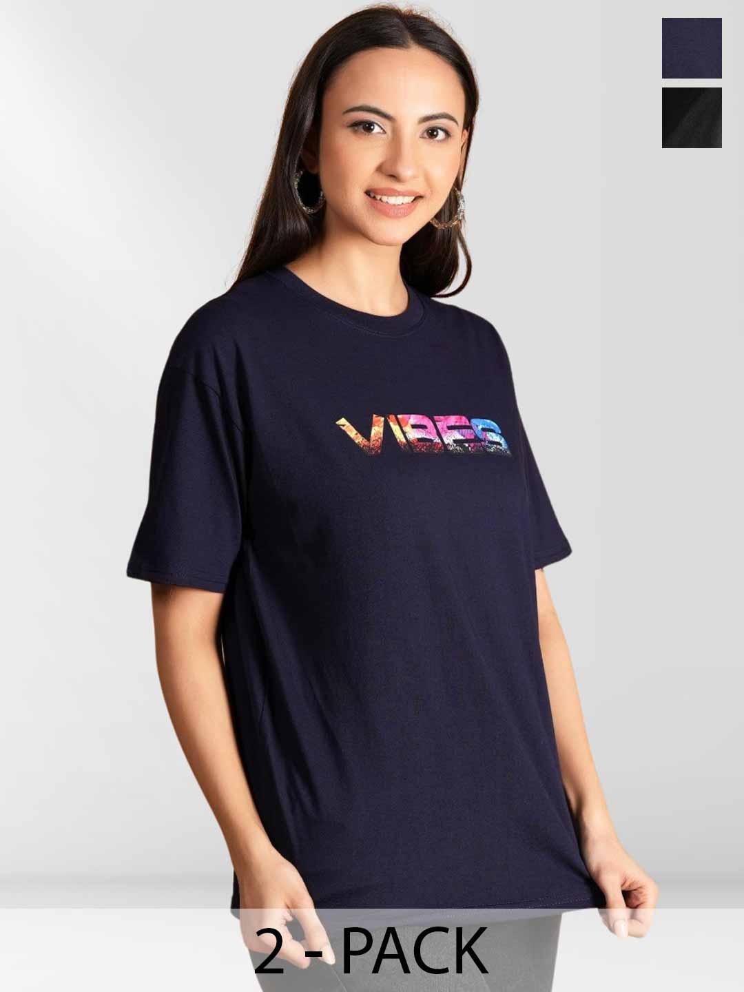 

Metronaut Women Typography 2 Printed Applique T-shirt, Multi