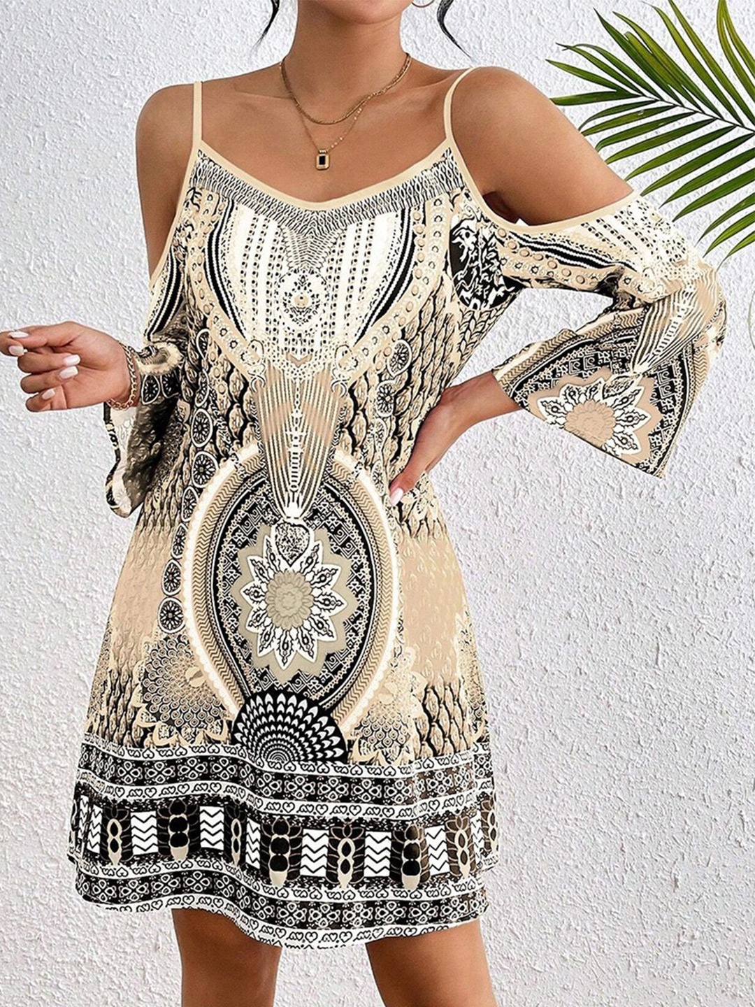 

JC Mode Ethnic Motifs Print A-Line Dress, Multi