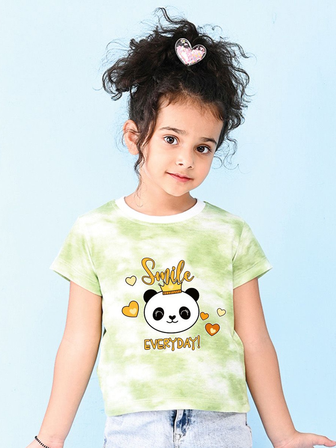 

NUSYL Girls Printed T-shirt, Green