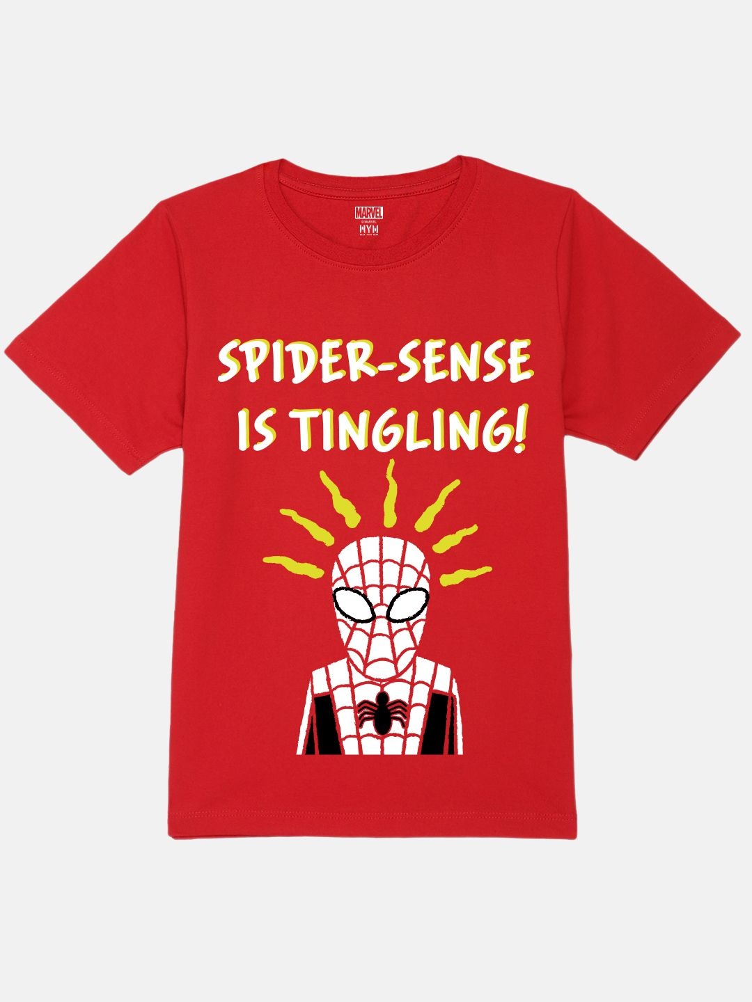 

Wear Your Mind Boys Printed Pure Cotton Applique T-shirt, Red