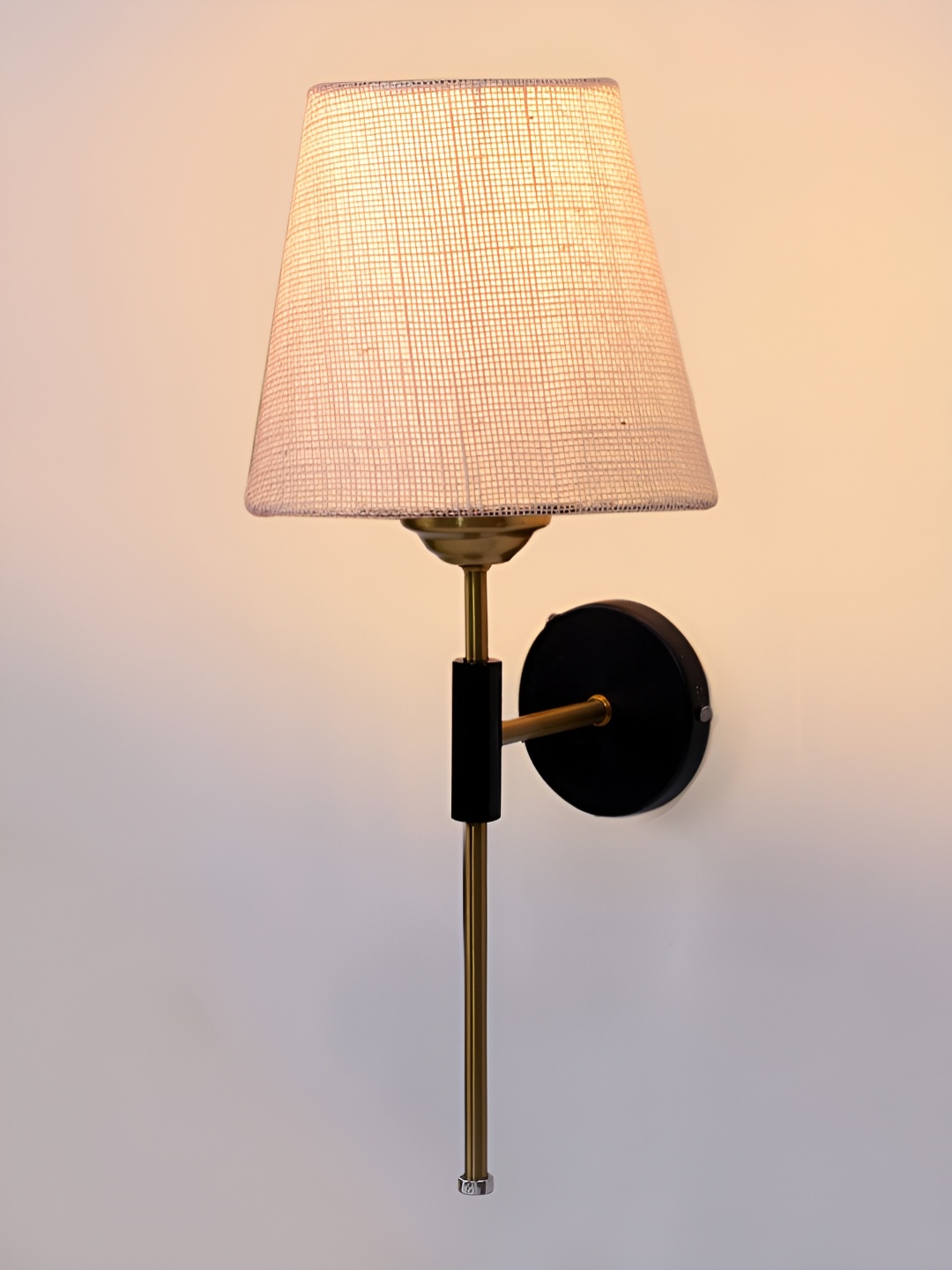 

Devansh White & Gold-Toned Metal Traditional Frustum Shaped Wall Lamp