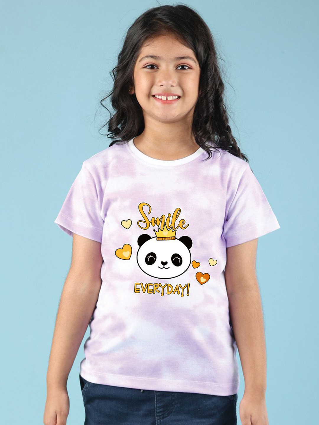 

NUSYL Girls Printed T-shirt, Purple