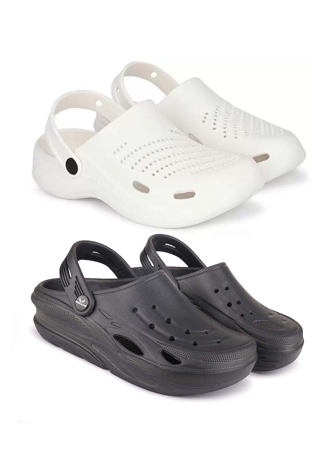 

BERSACHE Men Clogs, White