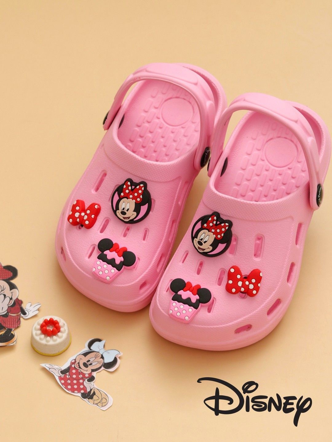 

Yellow Bee Girls Clogs Flip-Flops, Pink