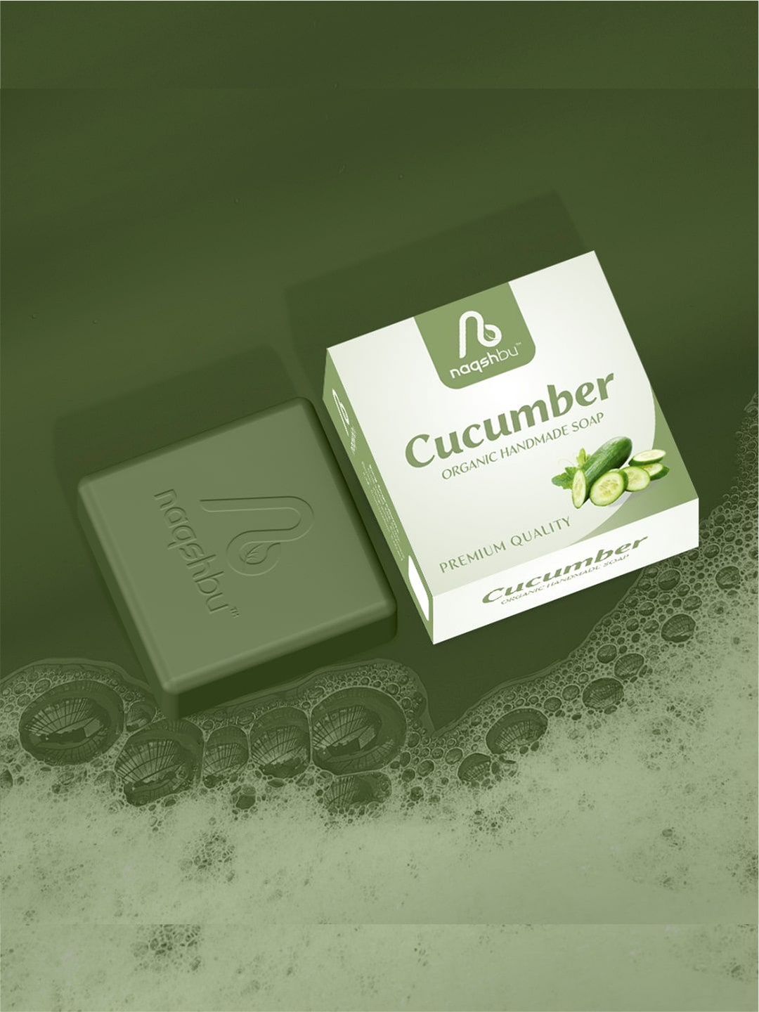 

Naqshbu Cucumber Premium Quality Organic Soap For Anti-Ageing- 100 g, Green