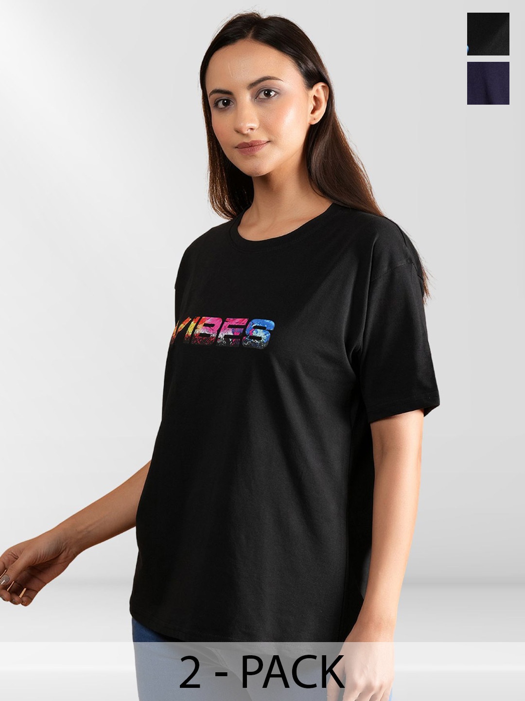 

NEYSA Women Typography 2 Printed T-shirt, Multi