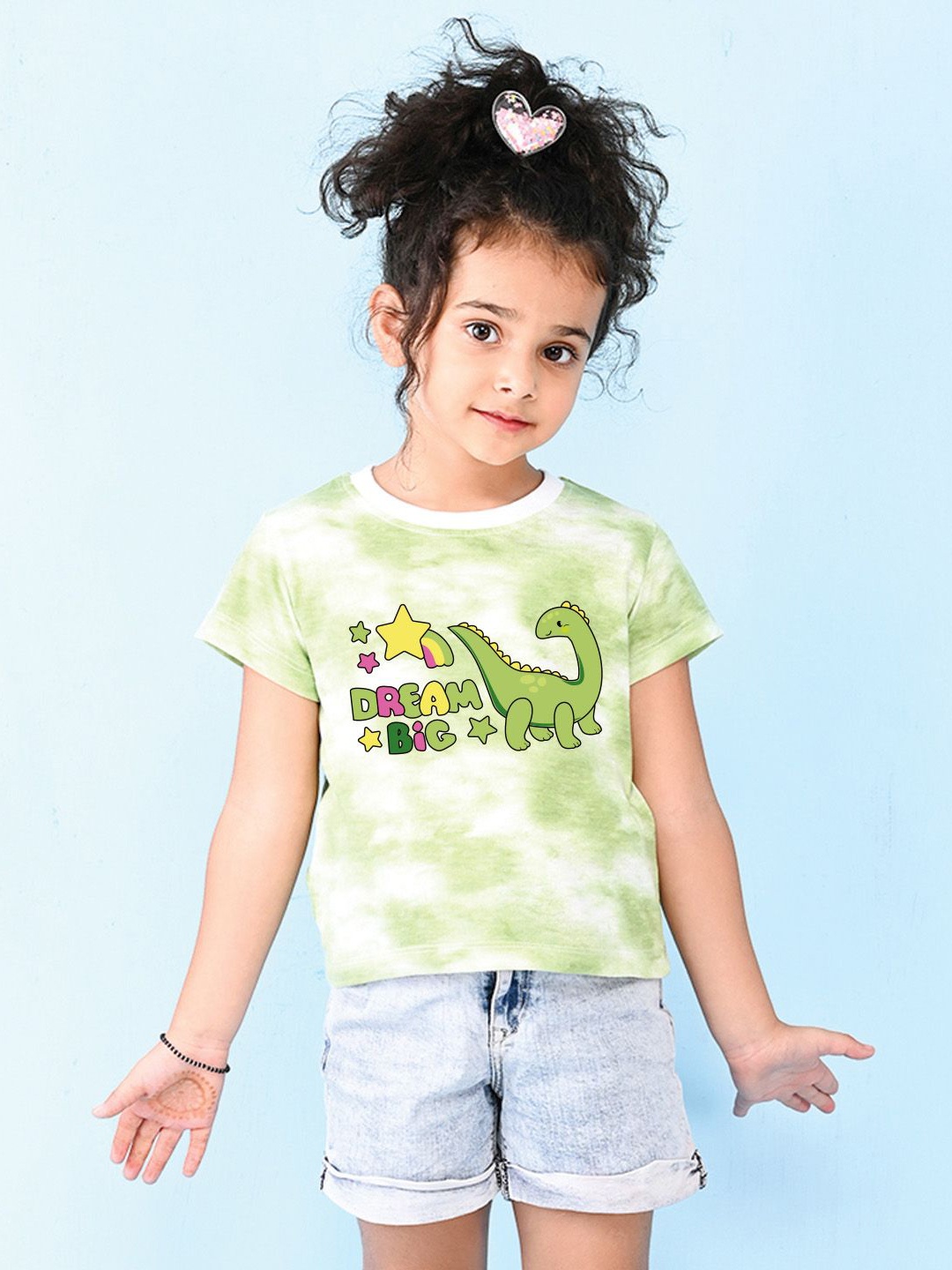 

NUSYL Girls Printed T-shirt, Green
