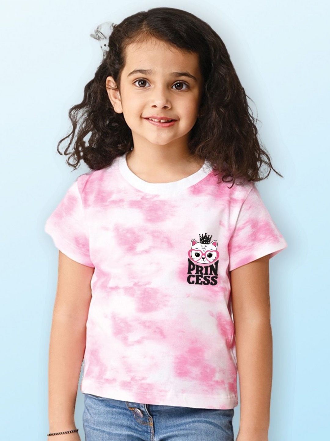 

NUSYL Girls Printed T-shirt, Pink