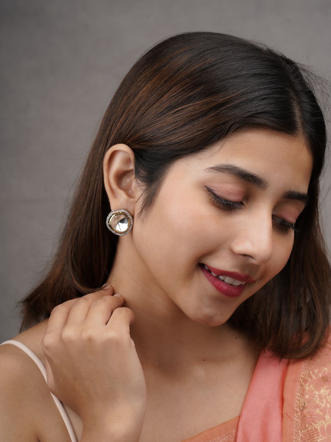 

AARSEE OFFICIAL Anti-Tarnish Baroque Polki Earrings, Gold