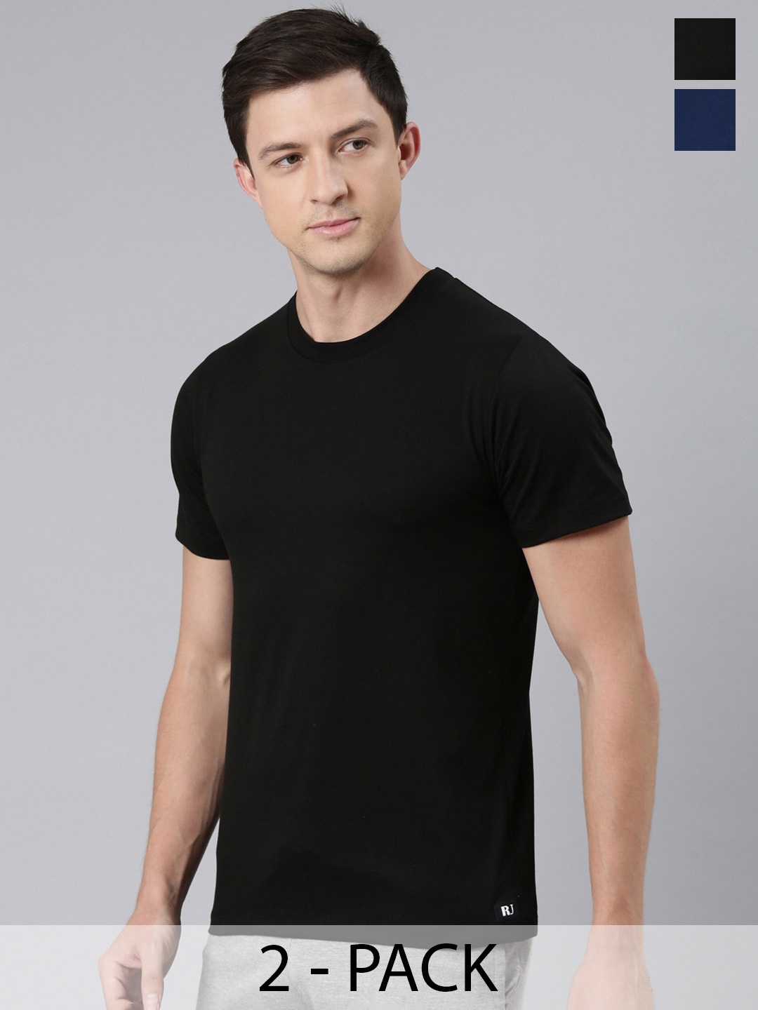 

Rupa Jon Men 2 Moisture Wicking Pockets T-shirt, Black