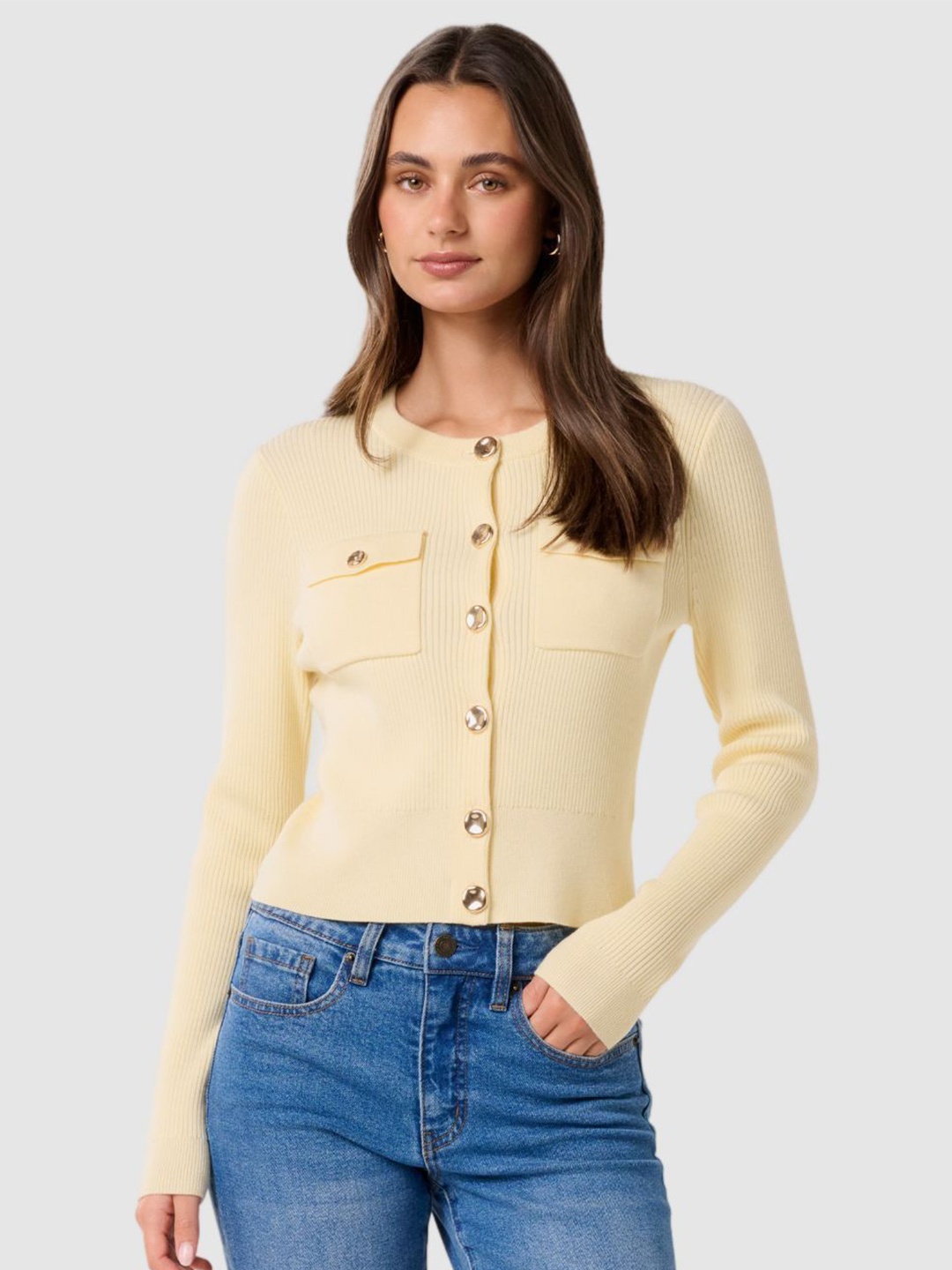 

Forever New Women Cardigan, Yellow