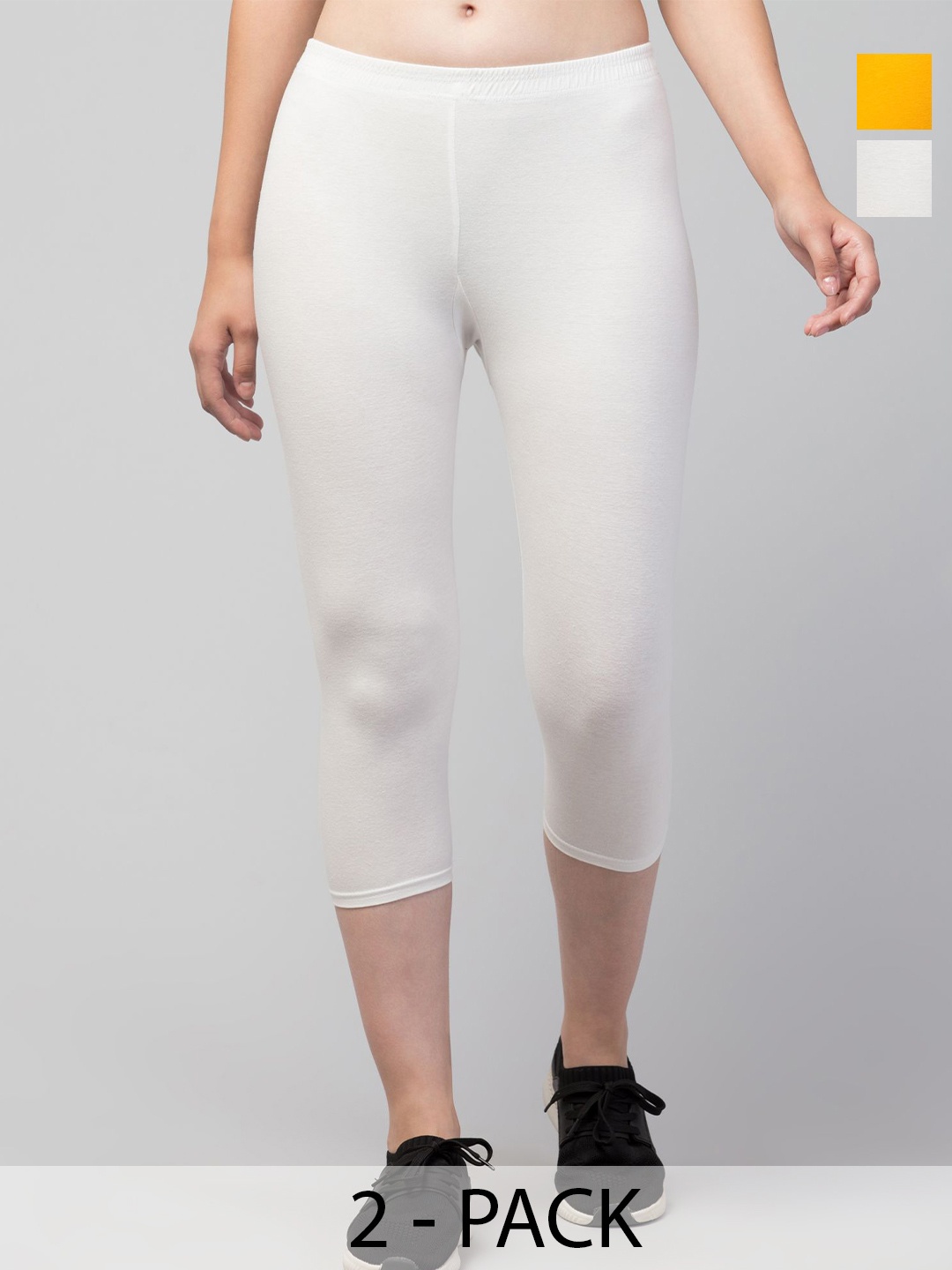 

UllasPemium Women Skinny Fit Capris, White