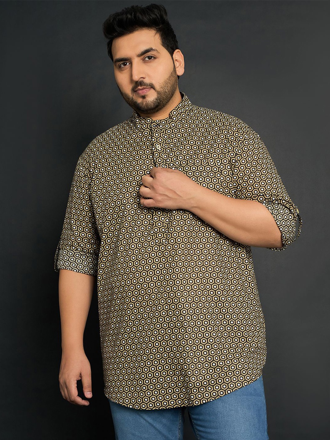 

bigbanana Men Ethnic Motifs Printed Thread Work Kurta, Multi