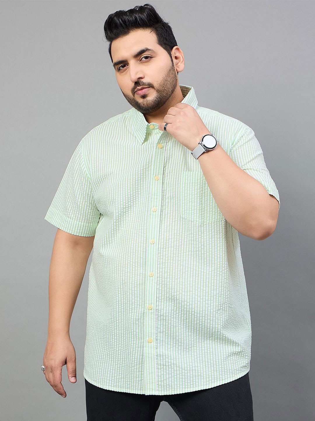 

bigbanana Men Opaque Striped Casual Shirt, Multi