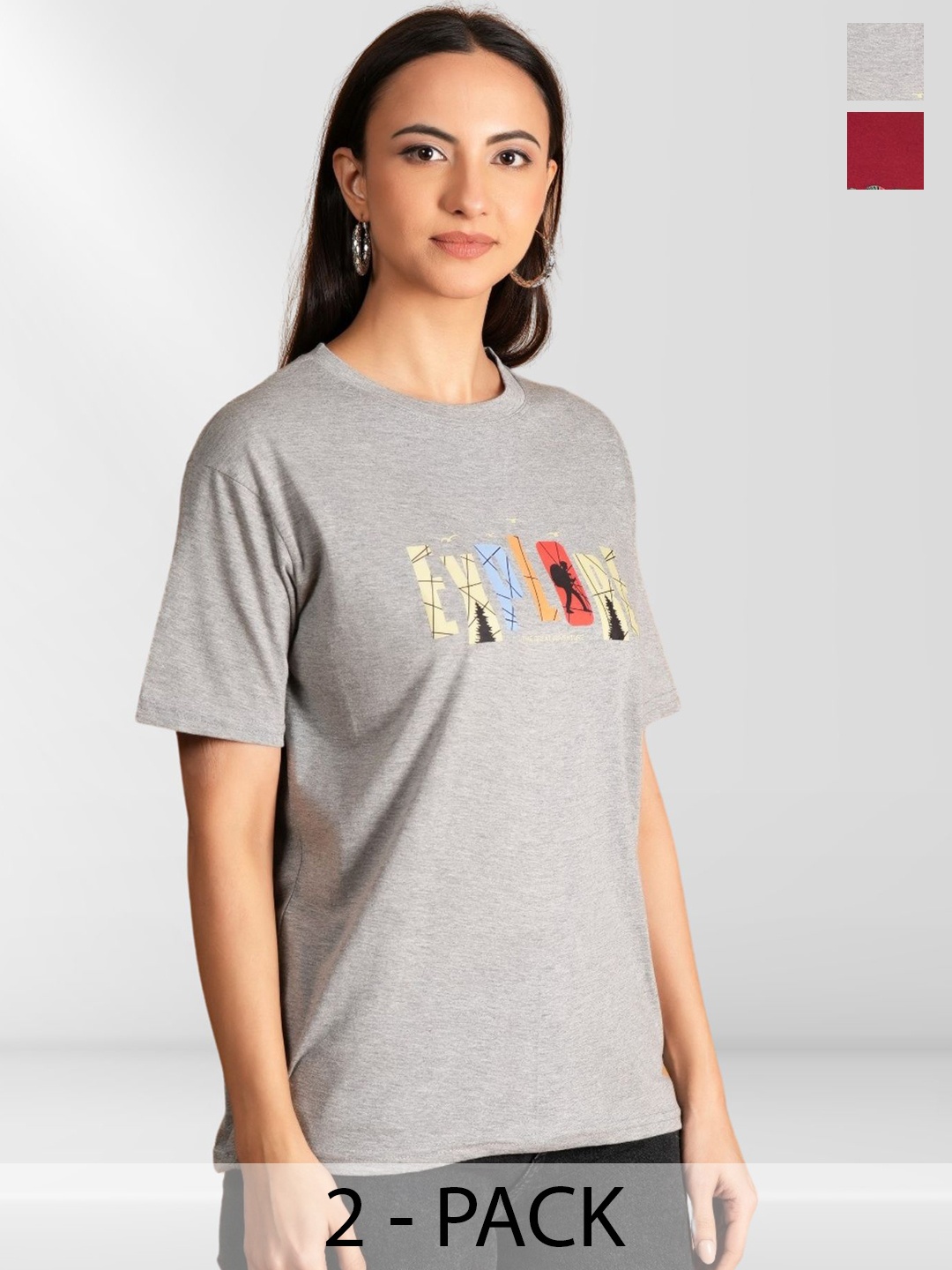 

NEYSA Women Typography 2 Printed T-shirt, Multi