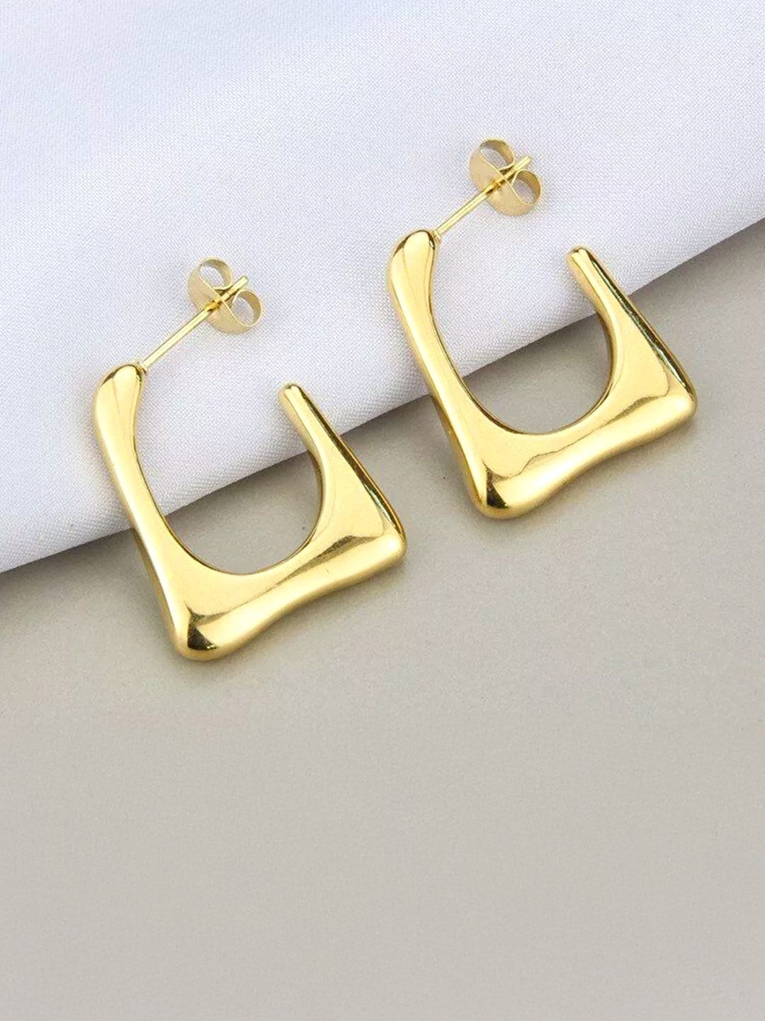 

PRIVIU Geometric Hoop Earrings, Gold