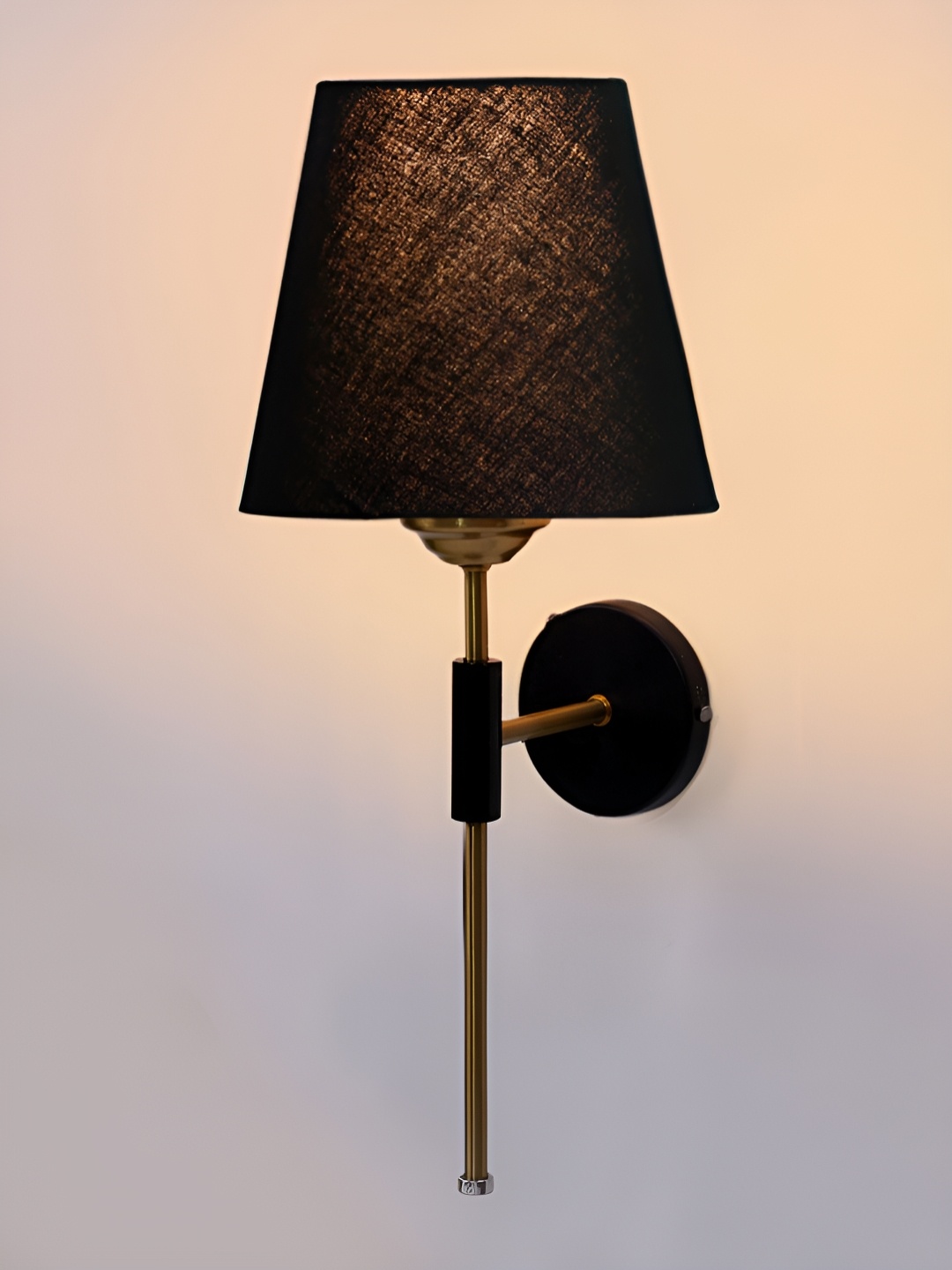 

Devansh Black & Gold-Toned Metal Traditional Abstract Shaped Shaped Wall Lamp