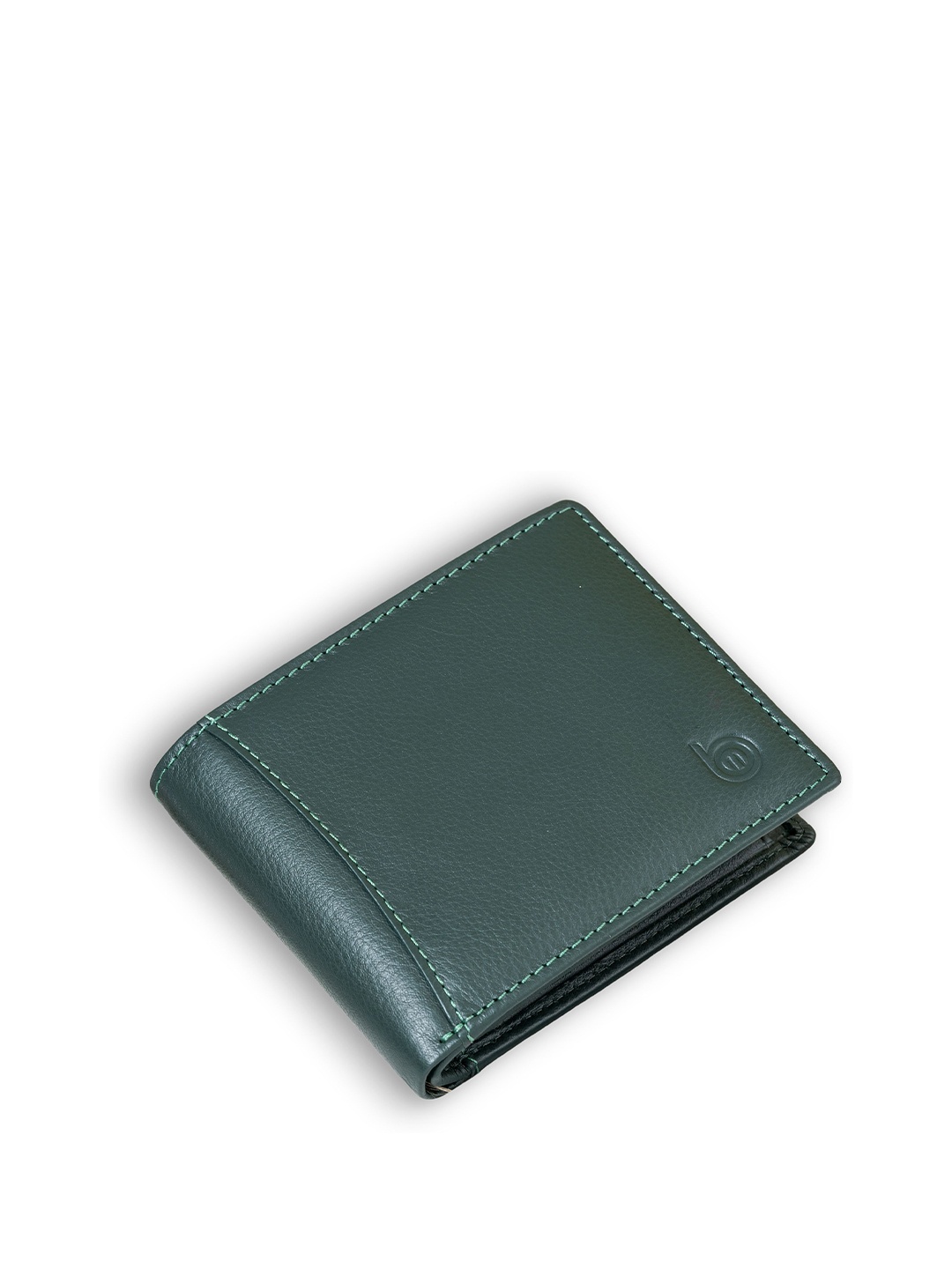 

BAGMAN Men Leather Two Fold Wallet, Green