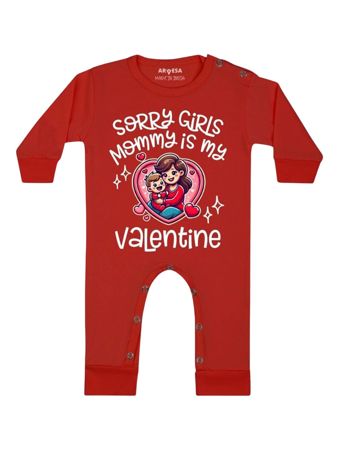 

Arvesa Infants Sorry girls Mommy My Valentine Printed Bodysuit, Red