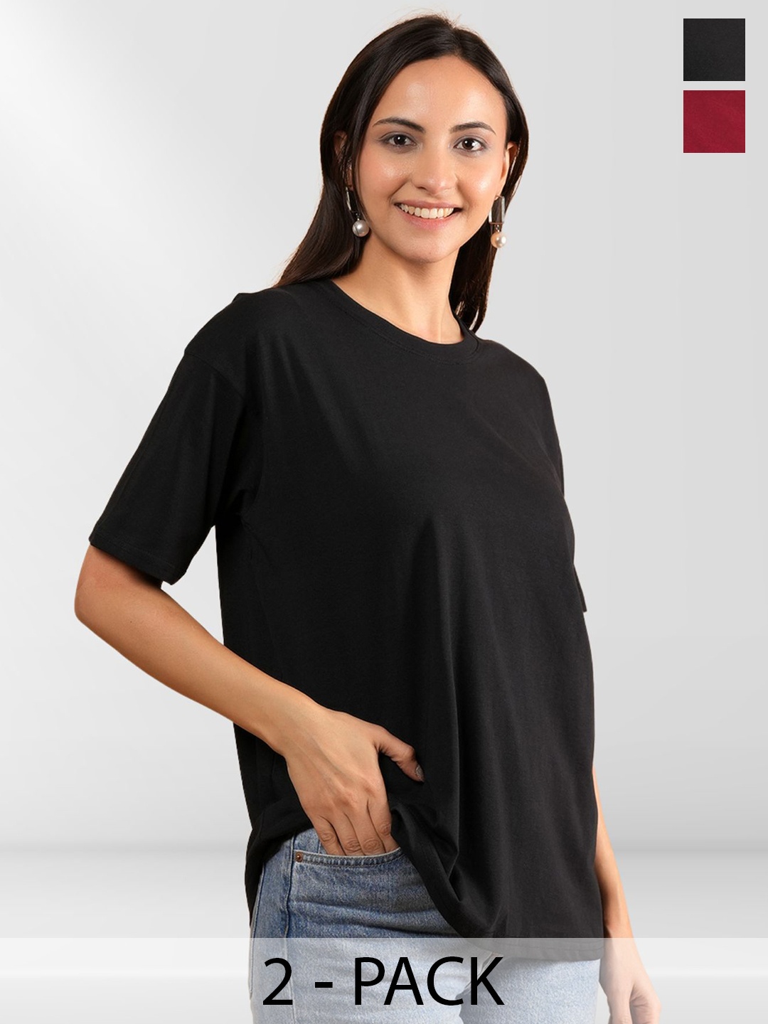 

NEYSA Women 2 Printed Applique T-shirt, Multi