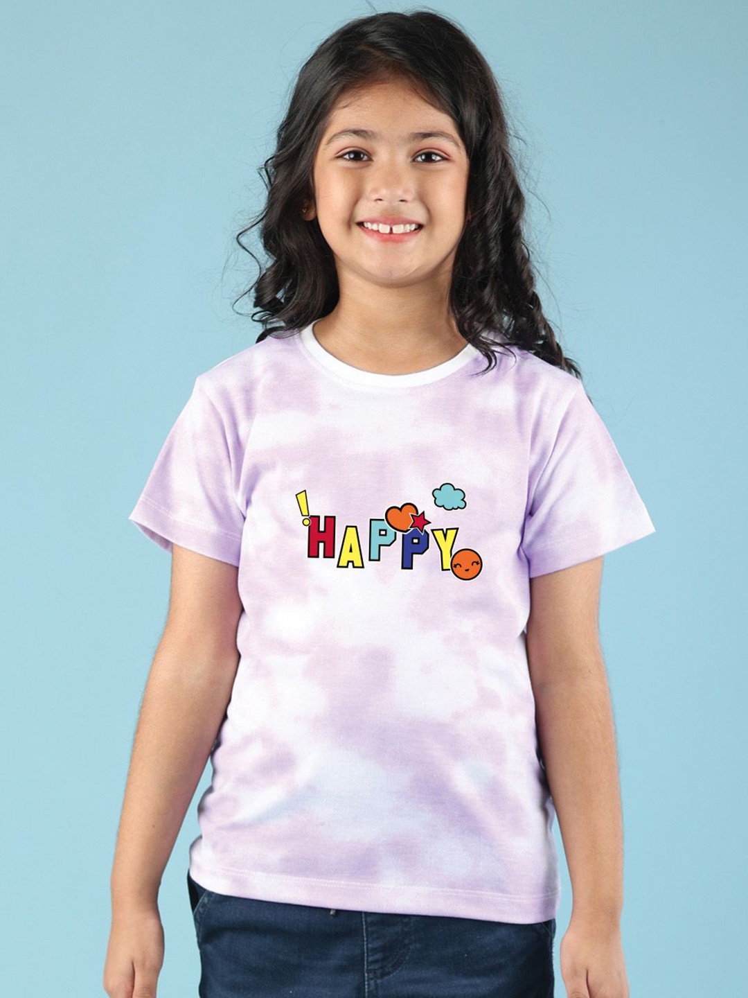 

NUSYL Girls Printed T-shirt, Purple