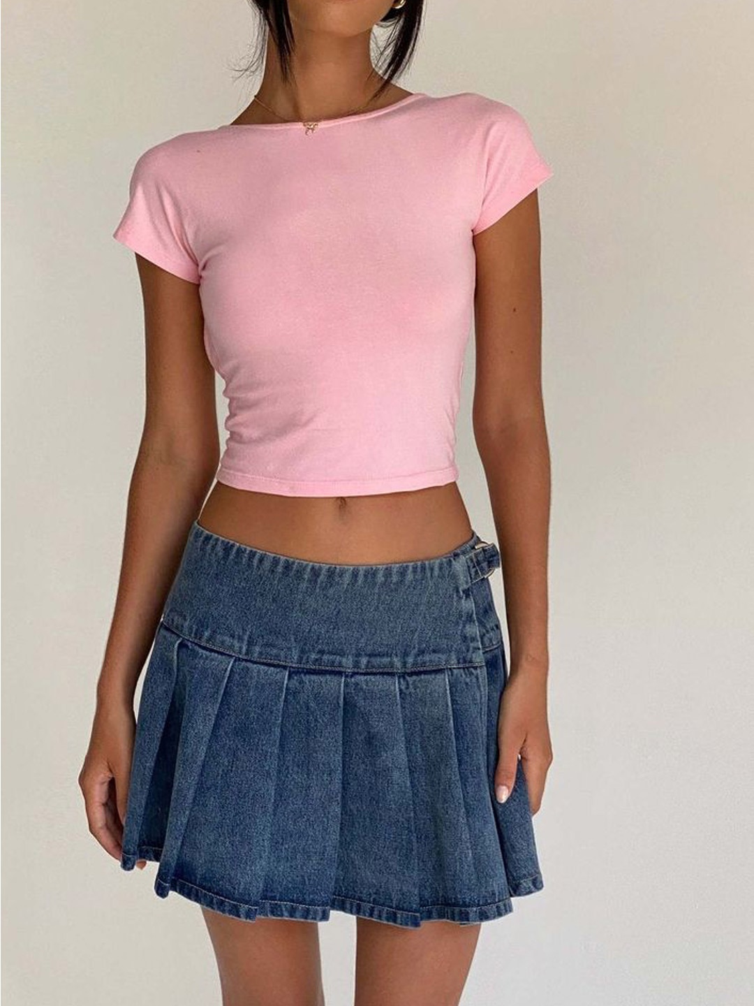 

LULU & SKY Cotton Crop Top, Pink