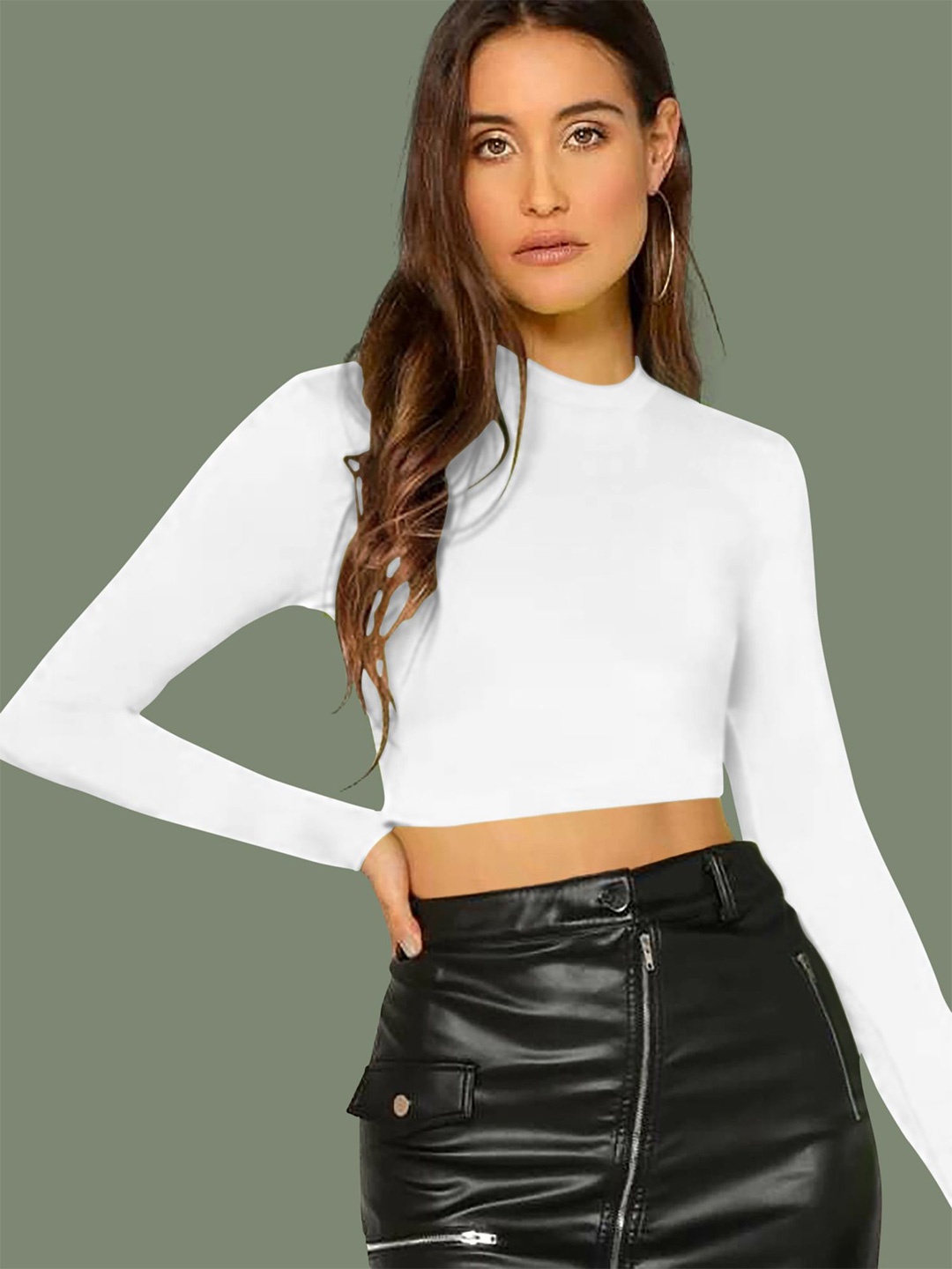 

Dream Beauty Fashion Crew Neck Fitted Crop Top, White