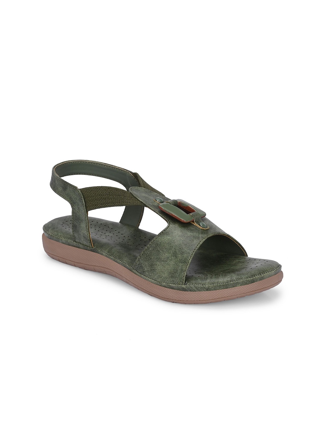 

FOOTLOOSE Women Open Toe Flats, Green