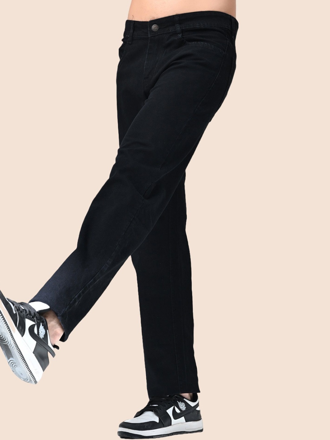 

COMFITS Men Classic Boyfriend Fit Low Distress Jeans, Black