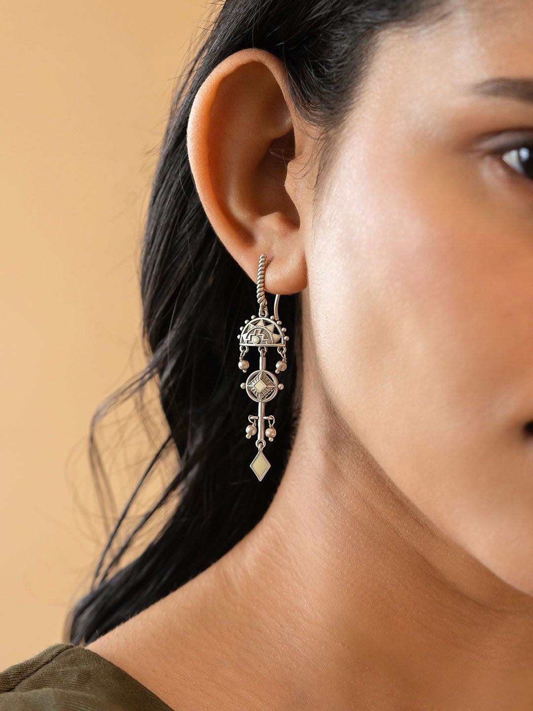 

SHAYA Contemporary Drop Earrings, Silver