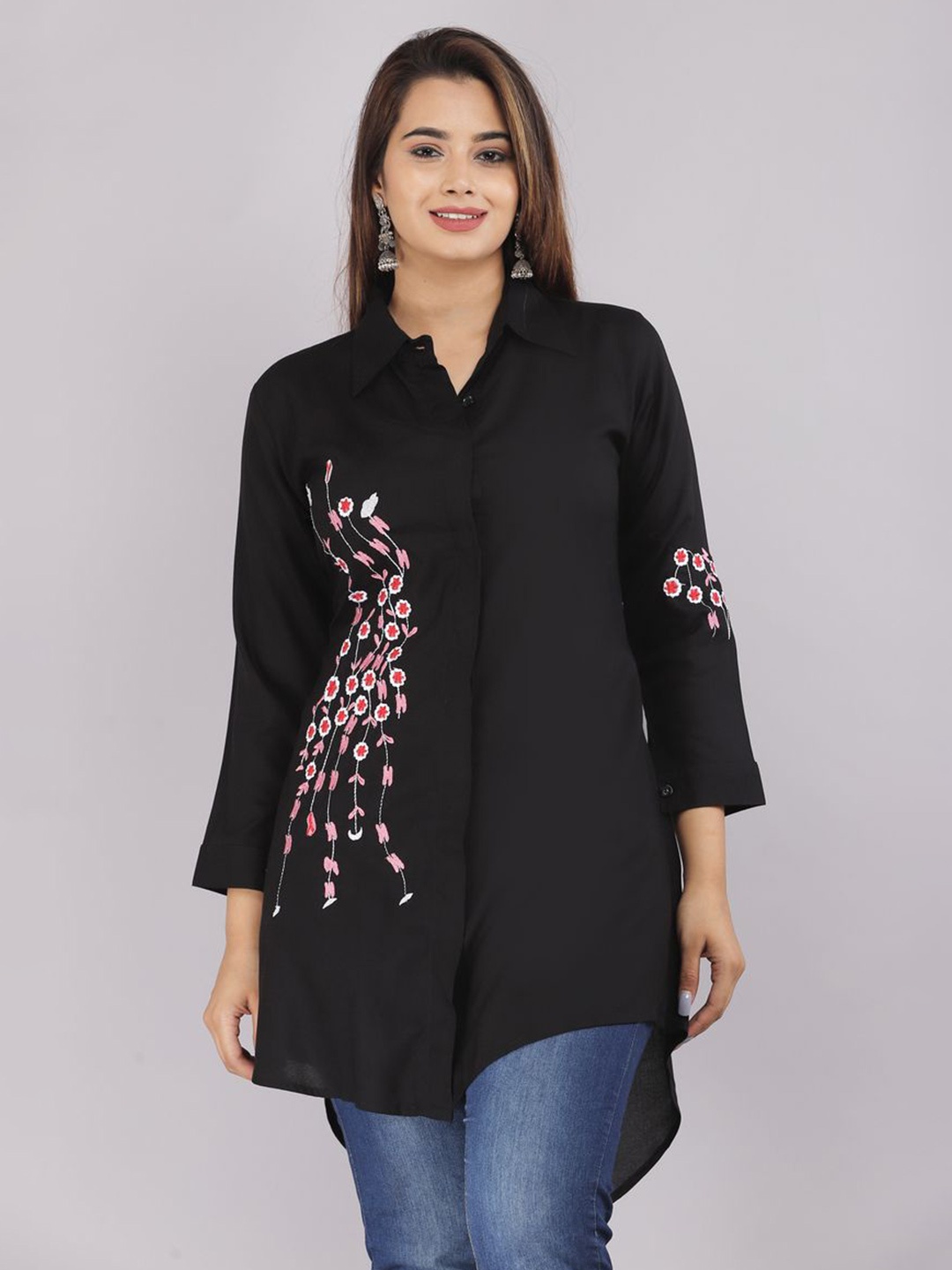 

Myorica Women Standard Opaque Casual Shirt, Black