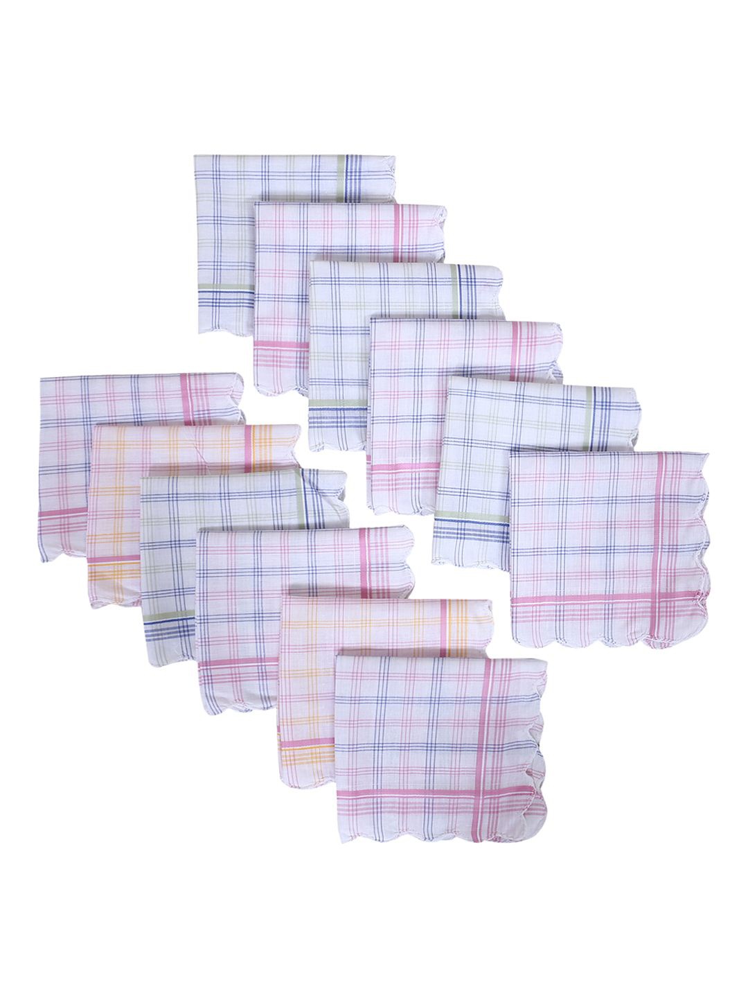

Kuber Industries 12-Pcs Checked Cotton Handkerchief, Blue