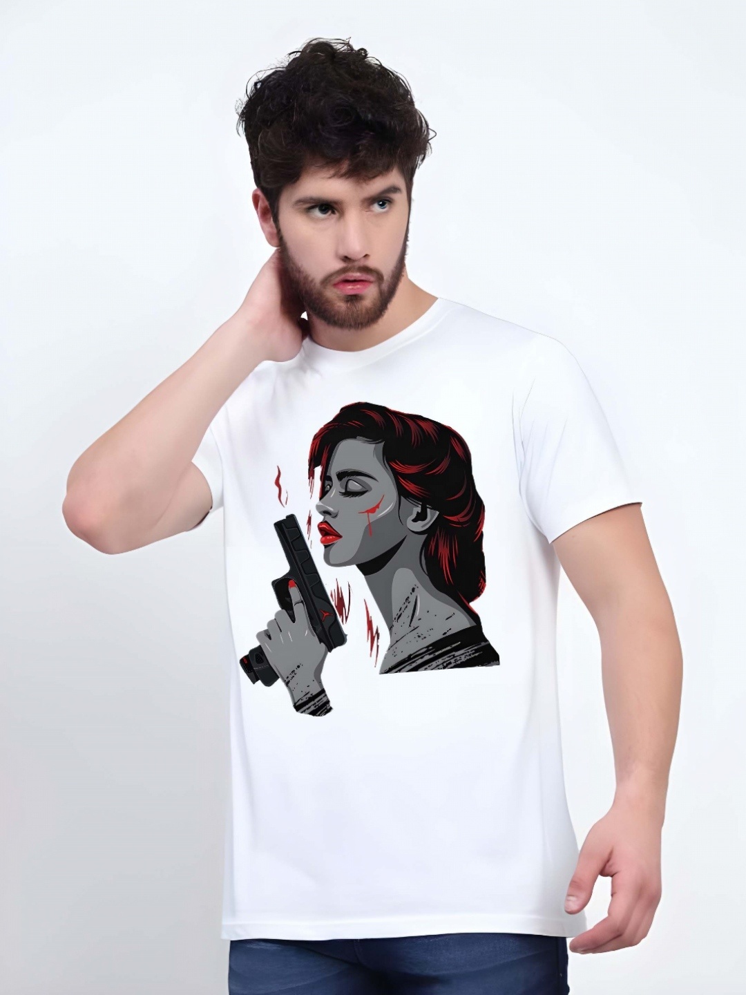

THE BEETEL HOUSE Men Drop-Shoulder Sleeves T-shirt, White