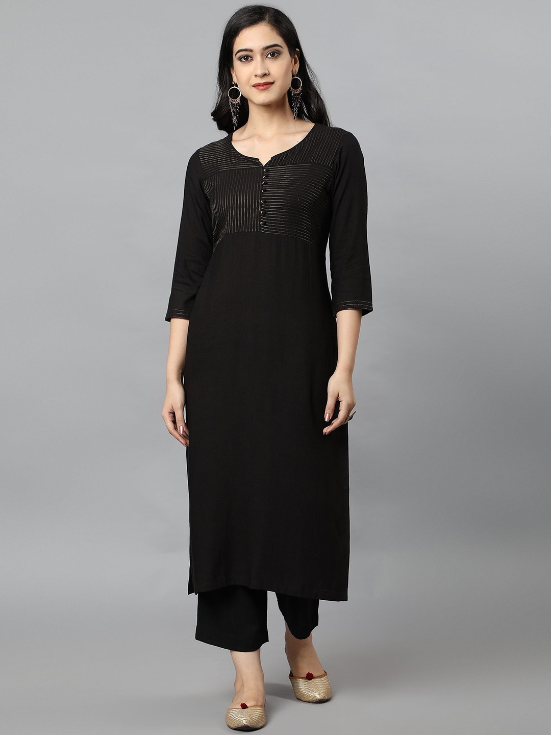 

Mera Rang Women Kurta, Black