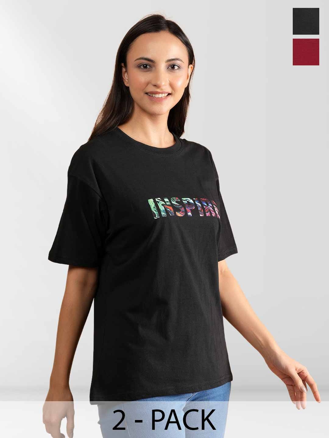 

Metronaut Women Typography 2 Printed Applique T-shirt, Multi
