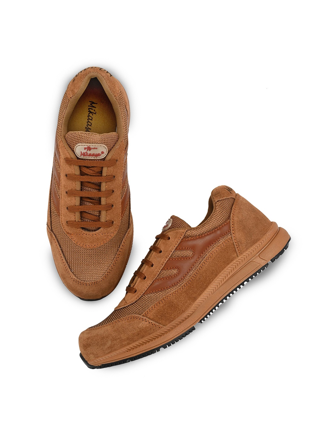

MIKAASA Men Suede Running Non-Marking Shoes, Brown