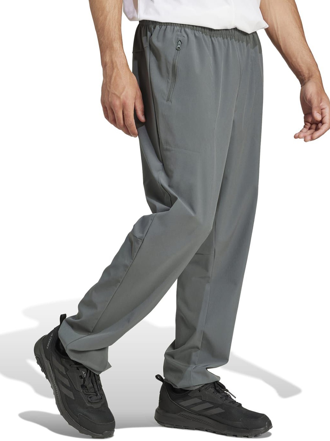 

ADIDAS MT Ess Men Brand Logo Printed Mid Rise Track Pants, Grey
