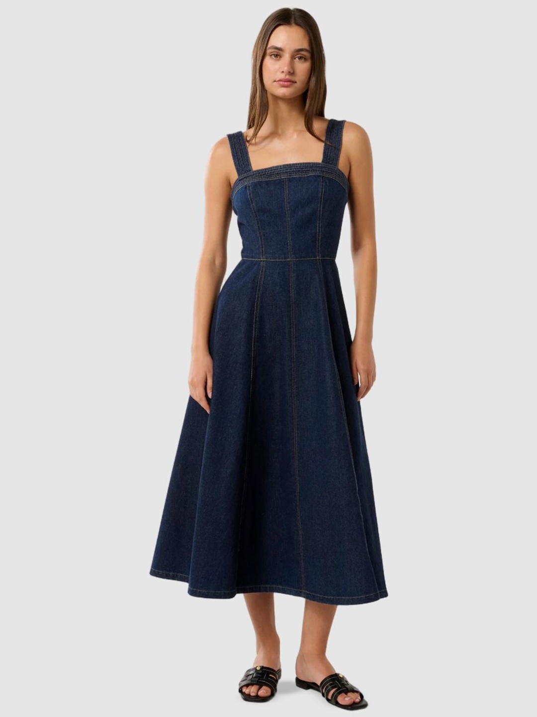 

Forever New Denim A-Line Midi Dress, Blue