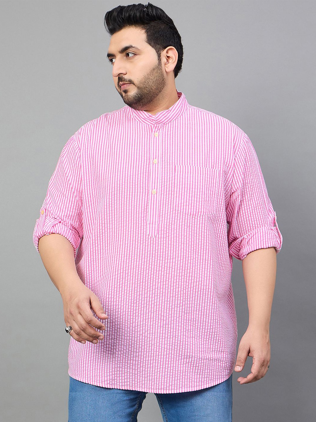 

bigbanana Men Striped Thread Work Kurta, Multi