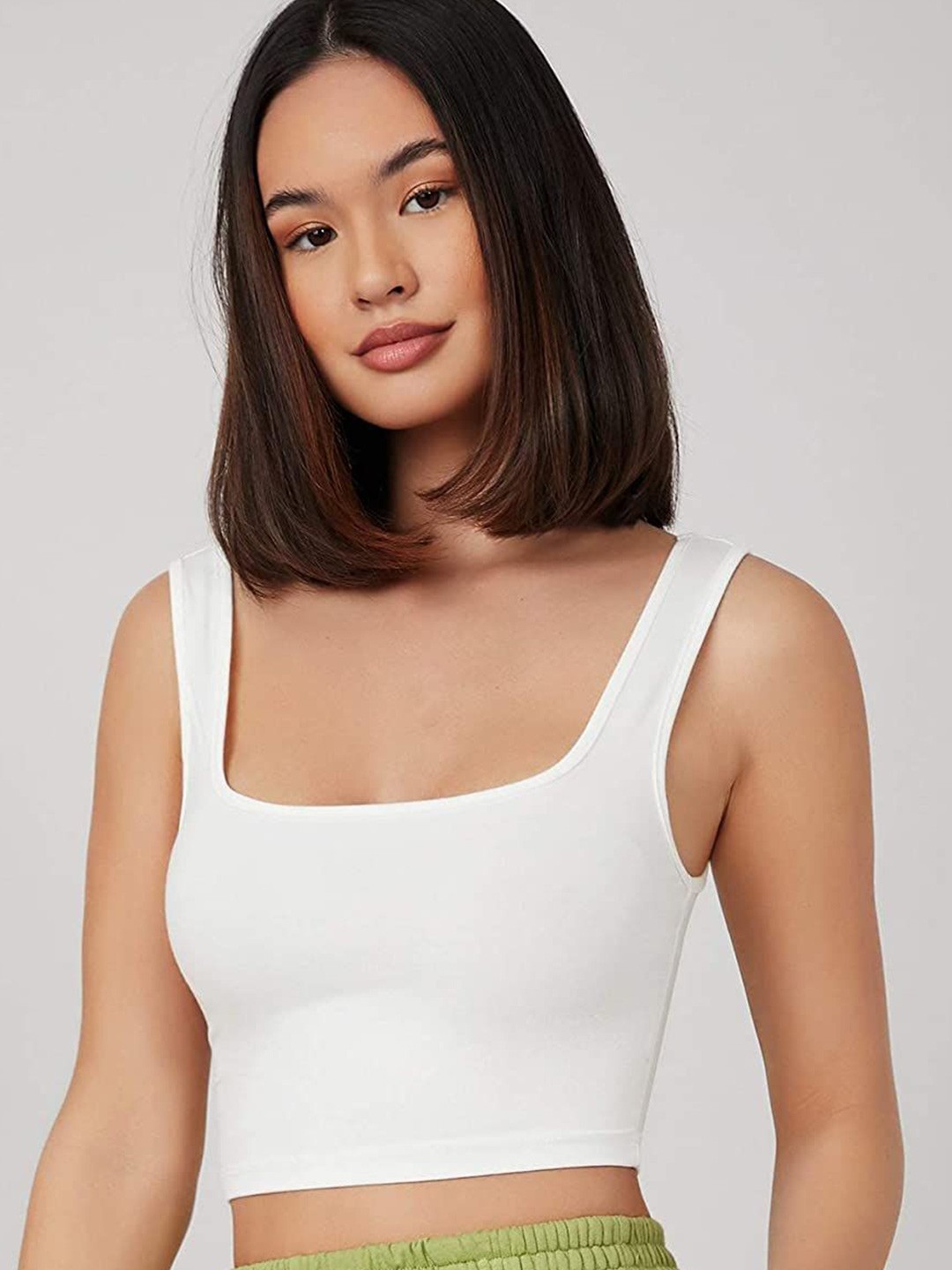 

Istyle Can Tank Crop Top, White